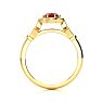 1 Carat Oval Shape Ruby and Halo Diamond Vintage Ring In 14 Karat Yellow Gold Image-3