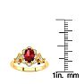 1 Carat Oval Shape Ruby and Halo Diamond Vintage Ring In 14 Karat Yellow Gold Image-5