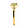 1 1/2 Carat Peridot and Halo Diamond Vintage Ring In 14 Karat Yellow Gold Image-4