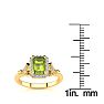 1 1/2 Carat Peridot and Halo Diamond Vintage Ring In 14 Karat Yellow Gold Image-5