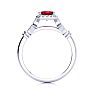 1 1/4 Carat Ruby and Halo Diamond Vintage Ring In 14 Karat White Gold Image-3
