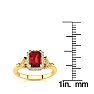 1 1/4 Carat Ruby and Halo Diamond Vintage Ring In 14 Karat Yellow Gold Image-5
