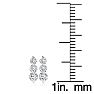 Diamond Drop Earrings: 1/4ct Three Diamond Graduated Drop Earrings In 14K White Gold Image-3