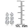 Diamond Drop Earrings: 1ct Three Diamond Graduated Drop Earrings In 14K White Gold Image-3