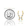 Diamond Drop Earrings: 1ct Three Diamond Curve Earrings In 14K Yellow Gold Image-2