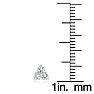 1/4ct Three Diamond Triangle Stud Earrings In 14K White Gold Image-3