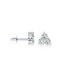 1/2ct Three Diamond Triangle Stud Earrings In 14K White Gold Image-1