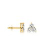 1/2ct Three Diamond Triangle Stud Earrings In 14K Yellow Gold Image-1