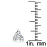 1ct Three Diamond Triangle Stud Earrings In 14K White Gold Image-3