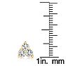 1ct Three Diamond Triangle Stud Earrings In 14K Yellow Gold Image-3
