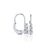 Diamond Drop Earrings: 1/4ct Three Diamond Leverback Earrings In 14K White Gold Image-1