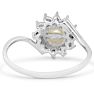 Round Freshwater Cultured Pearl and Halo Diamond Ring In 14 Karat White Gold Image-4