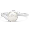 Round Freshwater Cultured Pearl Ring In 14 Karat White Gold Image-1