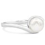 Round Freshwater Cultured Pearl Ring In 14 Karat White Gold Image-2