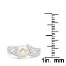 Round Freshwater Cultured Pearl and Diamond Vintage Ring In 14 Karat White Gold Image-5