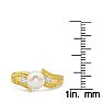 Round Freshwater Cultured Pearl and Diamond Vintage Ring In 14 Karat Yellow Gold Image-5