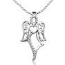 Diamond Accent Angel Heart Necklace, 18 Inches Image-1
