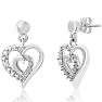 Diamond Accent Heart Dangle Earrings Image-1