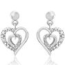 Diamond Accent Heart Dangle Earrings Image-2