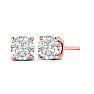 3/4 Carat Diamond Stud Earrings In 14 Karat Rose Gold Image-1