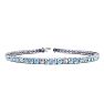 Aquamarine Bracelet: Aquamarine Jewelry: 2 3/4 Carat Aquamarine And Diamond Alternating Tennis Bracelet In 14 Karat White Gold, 7 1/2 Inches Image-1