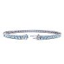 Aquamarine Bracelet: Aquamarine Jewelry: 3 1/4 Carat Aquamarine And Diamond Alternating Tennis Bracelet In 14 Karat White Gold, 8 1/2 Inches Image-2
