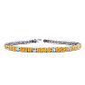 3 3/4 Carat Citrine And Diamond Alternating Tennis Bracelet In 14 Karat White Gold, 8 1/2 Inches Image-1