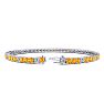 3 3/4 Carat Citrine And Diamond Alternating Tennis Bracelet In 14 Karat White Gold, 8 1/2 Inches Image-2