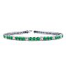 3 1/2 Carat Emerald And Diamond Alternating Tennis Bracelet In 14 Karat White Gold, 6 1/2 Inches Image-1