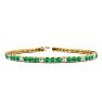 3 1/2 Carat Emerald And Diamond Alternating Tennis Bracelet In 14 Karat Yellow Gold, 6 1/2 Inches Image-1