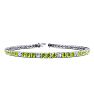 3 1/4 Carat Peridot And Diamond Alternating Tennis Bracelet In 14 Karat White Gold, 7 Inches Image-1
