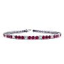 Ruby Bracelet; Ruby Tennis Bracelet; 4 3/4 Carat Ruby And Diamond Alternating Tennis Bracelet In 14 Karat White Gold Image-1