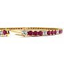 Ruby Bracelet; Ruby Tennis Bracelet; 4 1/4 Carat Ruby And Diamond Alternating Tennis Bracelet In 14 Karat Yellow Gold Image-3
