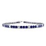 2 1/4 Carat Tanzanite And Diamond Alternating Tennis Bracelet In 14 Karat White Gold, 7 Inches Image-1