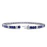 2 1/4 Carat Tanzanite And Diamond Alternating Tennis Bracelet In 14 Karat White Gold, 7 Inches Image-2