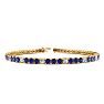2 3/4 Carat Tanzanite And Diamond Alternating Tennis Bracelet In 14 Karat Yellow Gold, 9 Inches Image-1