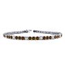 2 1/2 Carat Chocolate Bar Brown Champagne And White Diamond Tennis Bracelet In 14 Karat White Gold, 6 1/2 Inches Image-1