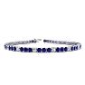 4 Carat Sapphire And Diamond Alternating Tennis Bracelet In 14 Karat White Gold, 7 1/2 Inches Image-1