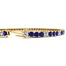 4 1/4 Carat Sapphire And Diamond Alternating Tennis Bracelet In 14 Karat Yellow Gold, 8 Inches Image-3
