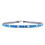 3 Carat Blue Topaz And Diamond Alternating Tennis Bracelet In 14 Karat White Gold, 6 Inches Image-1