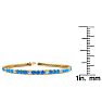 3 Carat Blue Topaz And Diamond Alternating Tennis Bracelet In 14 Karat Yellow Gold, 6 Inches Image-4