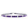 3 1/2 Carat Amethyst And Diamond Alternating Tennis Bracelet In 14 Karat White Gold, 8 Inches Image-1