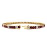 Garnet Bracelet: Garnet Jewelry: 3 1/4 Carat Garnet And Diamond Alternating Tennis Bracelet In 14 Karat Yellow Gold, 7 Inches Image-2
