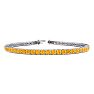 3 Carat Citrine Tennis Bracelet In 14 Karat White Gold, 6 1/2 Inches Image-1