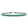 4 Carat Emerald Tennis Bracelet In 14 Karat White Gold, 7 Inches Image-1