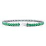 4 Carat Emerald Tennis Bracelet In 14 Karat White Gold, 7 Inches Image-2