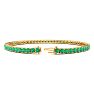 4 1/2 Carat Emerald Tennis Bracelet In 14 Karat Yellow Gold, 8 Inches Image-2