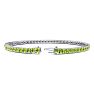 2 3/4 Carat Peridot Tennis Bracelet In 14 Karat White Gold, 6 Inches Image-2