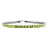 3 Carat Peridot Tennis Bracelet In 14 Karat White Gold, 6 1/2 Inches Image-1