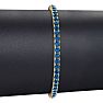 3 1/4 Carat Blue Diamond Tennis Bracelet In 14 Karat Yellow Gold, 8 1/2 Inches Image-5